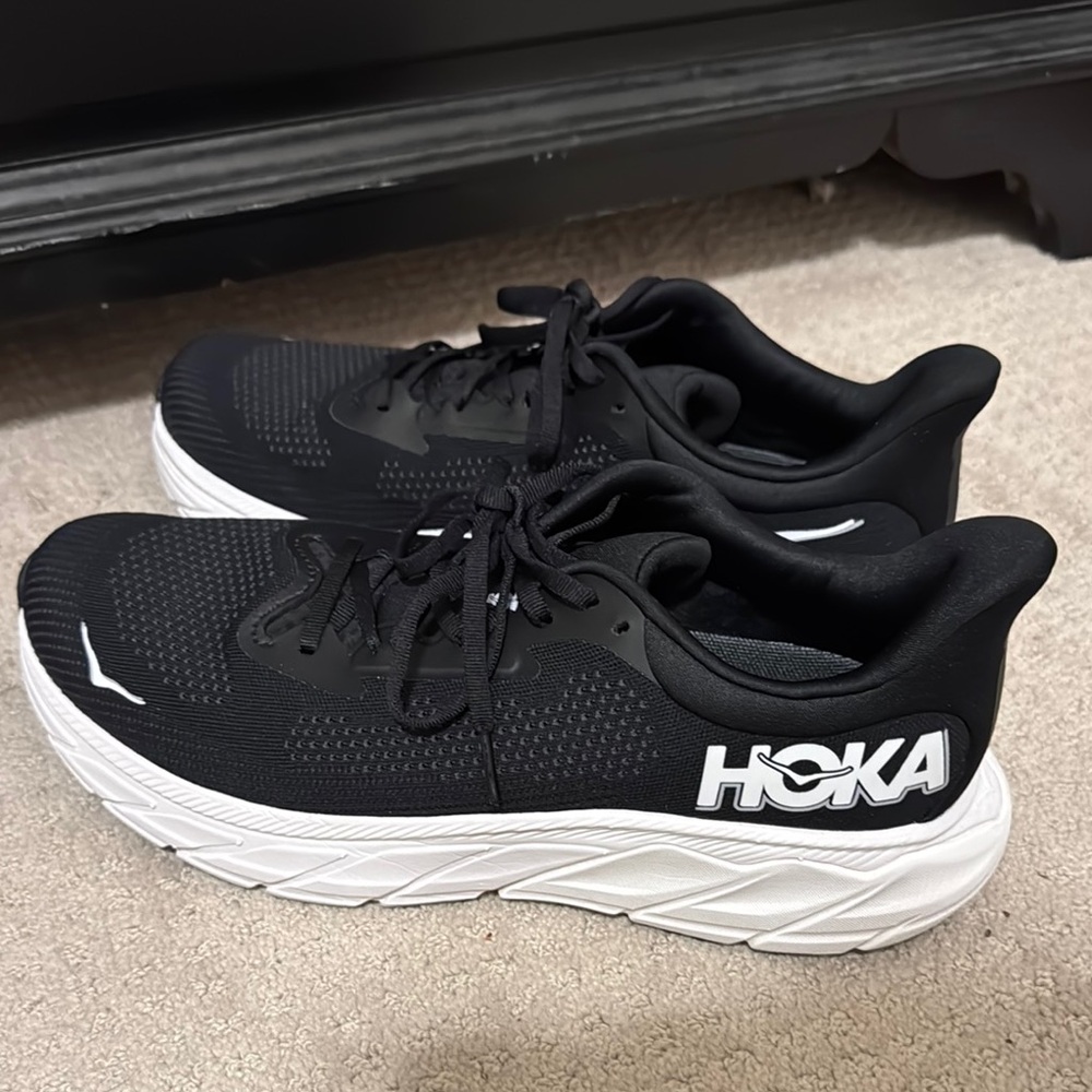 HOKA Black and White Running Shoes